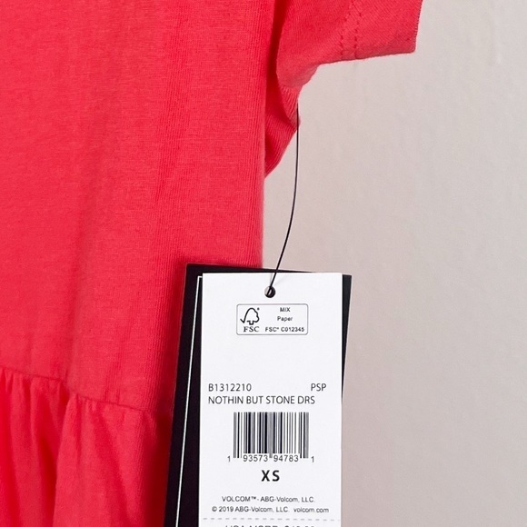 NWT Volcom Nothin But Stone Babydoll Short Sleeve Button Front Mini Dress - Picture 7 of 10